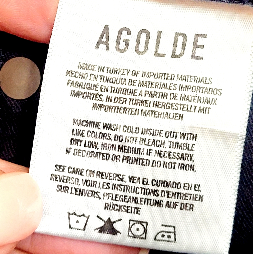 AGOLDE Parker Distressed Raw Hem Vintage Wash Black Denim Jean Shorts 28 - Picture 8 of 14